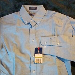 Izod Blue Casual Button Down Shirt with Long Sleeves